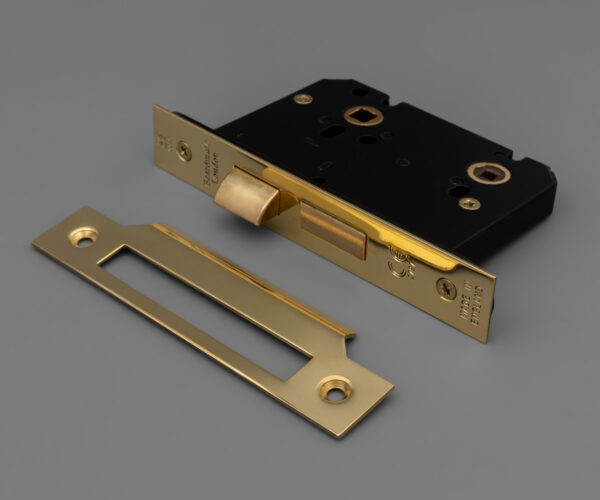 Bathroom Mortice Lock in Polished Brass Unlacquered finish
